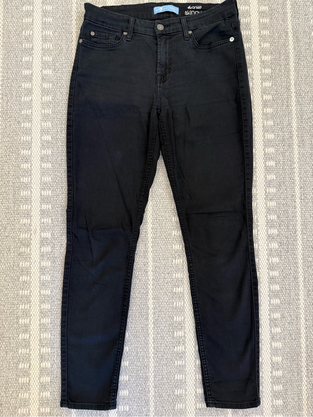 7 For All Mankind Size 28 "The Ankle Skinny" Black Jeans
